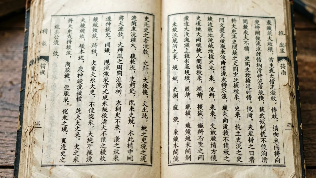 翻开的书页特写，页面上印有繁体中文文字，代表中文情色文学的文本细节