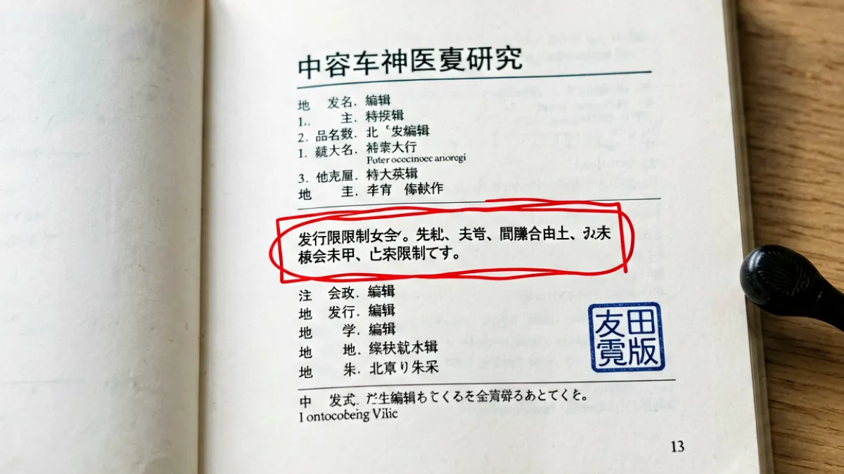 日本出版社给中译版黄色小说加贴禁止在中国大陆发行的版权声明示意图
